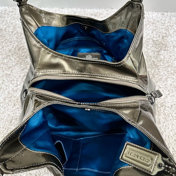 Coach Madison Maggie Patent Leather Bag - Bronze with blue lining - Picture 2 of 2